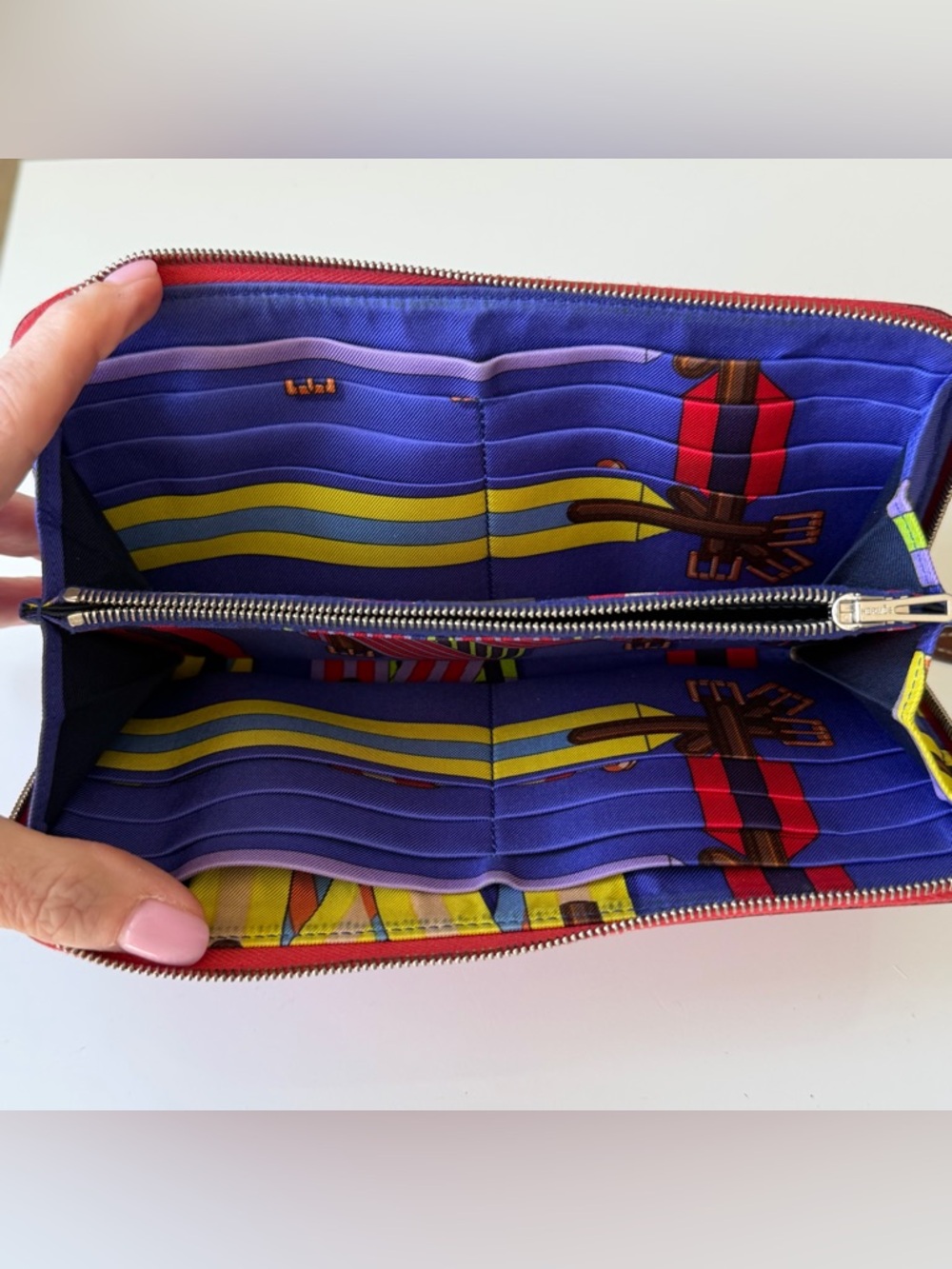 Hermès Azap Silk’In Long Wallet – Texas Rose Epsom Leather with Silk Lining - Picture 11 of 16